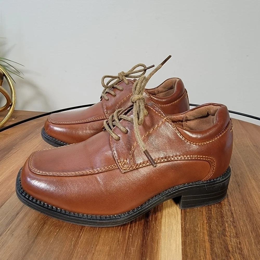 Robert David Boys Dress Shoes Faux Leather Lace Up Loafers Size 9